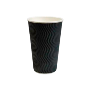 16oz Black Ripple Wall Paper Hot Cup 1x250