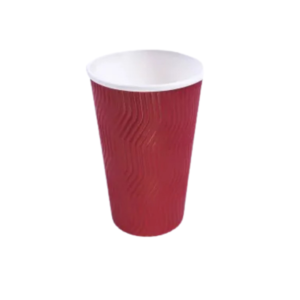 16oz Red Ripple Wall Paper Hot Cup 1x250