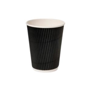 8oz Black Ripple Wall Paper Hot Cup 1x500