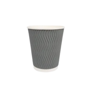 8oz Grey Ripple Wall Paper Hot Cup 1x250