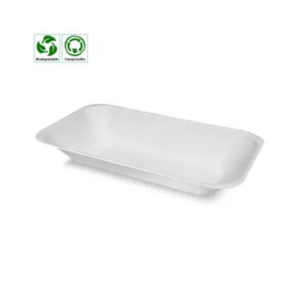 Enviroware Small White Bagasse Chip Tray (164x126x30mm) 1x500