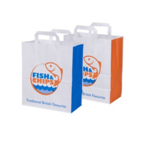 Fish & Chips Large Paper Carrier Bags (260x285x140mm) 1x125