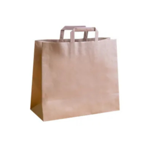 Jumbo Brown Paper Carrier Bags (Flat Handles) (360x150x315mm) 1x125