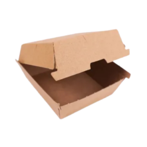 Large Kraft Clamshell Burger Box (102x102x60mm) 1x200