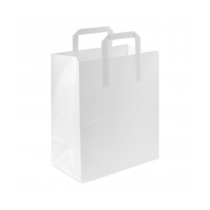 Large White Paper Carrier Bags (Flat Handles) (250x140x315mm) 1x250