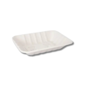Medium White Bagasse Tray (176x132x30mm) 1x500