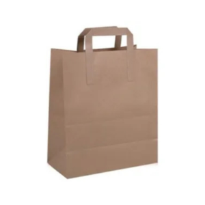 Small Brown Paper Carrier Bags (Flat Handles) (175x80x215mm) 1x250