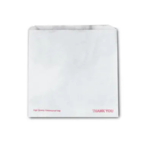 White Printed Thank You Grease Resistant Bags (10”x10”) 1x1000